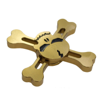 Ecubee Hand Spinner Aluminum Alloy Skull Head Tri Spinner Fidget Finger Focus Reduce Stress Gadget