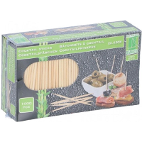 1000X Stuks houten cocktailprikkers 6,5 cm in doosje