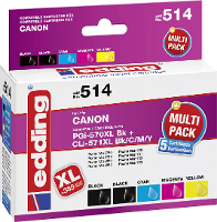 Edding Inkt vervangt Canon PGI 570 XL, CLI 571 XL Compatibel Combipack Zwart, Foto zwart, Cyaan, Magenta, Geel edding 514 18 514