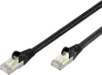 Ednet 84586 RJ45 Netwerk Aansluitkabel CAT 6A S/FTP 2 m Zwart Vlambestendig, Folie afscherming, Afscherming gevlochten, Afgeschermd, Halogeenvrij, Rond,