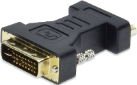 Ednet DVI / VGA Adapter [1x DVI stekker 24+5 polig   1x VGA bus] Zwart Schroefbaar, Vergulde steekcontacten