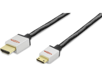Ednet HDMI Aansluitkabel [1x HDMI stekker   1x HDMI stekker C mini] 2 m Zwart zilver