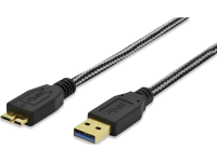 Ednet USB 3.0 Aansluitkabel [1x USB 3.0 Stekker A   1x Micro USB 3.0 B stekker] 1 m Zwart Vergulde steekcontacten