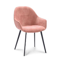 Eetkamerstoel Cody   velvet Adore   roze (2 stuks)   Leen Bakker