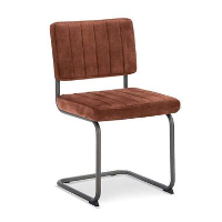 Eetkamerstoel Mae   velvet Adore   koper (2 stuks)   Leen Bakker