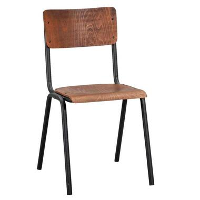 Eetkamerstoel Oscar   hout   bruin/zwart   Leen Bakker