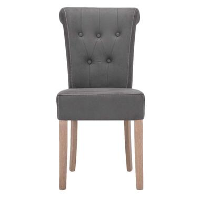 Eetkamerstoel Serra   lederlook   grijs (2 stuks)   Leen Bakker