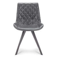 Eetkamerstoel Soren   lederlook   zwart (2 stuks)   Leen Bakker