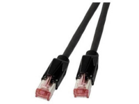 EFB Elektronik K8050.0,50 RJ45 Netwerk Aansluitkabel CAT 6A S/FTP 0.50 M Zwart Vergulde steekcontacten