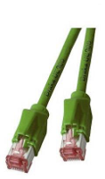 EFB Elektronik K8053.0,50 RJ45 Netwerk Aansluitkabel CAT 6A S/FTP 0.50 M Groen Vergulde steekcontacten