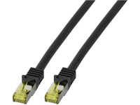 EFB Elektronik MK7001.10B RJ45 Netwerk Aansluitkabel S/FTP 10 m Zwart Vlambestendig, Halogeenvrij, Snagless, Vergulde steekcontacten