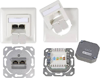 EFB Elektronik ET 25211.2V1 Netwerkdoos Inbouw Inzet met centraalstuk en frame CAT 6 Zuiver wit (RAL 9010)