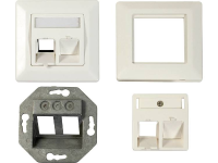 EFB Elektronik ET 25085 Netwerkdoos Inbouw Inzet met centraalstuk en frame CAT 6A 2 poorten Zuiver wit