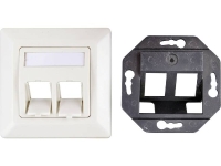 Netwerkdoos Inbouw Inzet Met Centraalstuk En Frame Cat 6a 2 Poorten Efb Elektronik Et 25086 Parel Wit