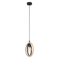 EGLO hanglamp Basildon   zwart/bruin   Leen Bakker