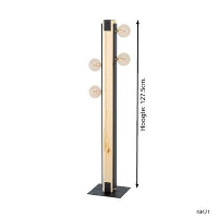 EGLO vloerlamp Layham   bruin/zwart   Leen Bakker