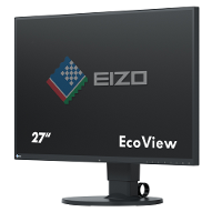EIZO EV2750 BK LED monitor 68.6 Cm (27 inch) Energielabel A (A+   F) 2560 x 1440 pix WQHD 5 ms DisplayPort, HDMI, DVI IPS LED