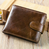 Ekphero Heren Retro Echte Leren Portemonnee, Compacte Multikaart Geldclip, Meerdere Sleuven Antidiefstal Creditcardhoude