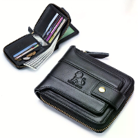 Ekphero Heren RFID Echt Leren Portemonnee Grote Capaciteit Multi kaart Diefstalbestendig Retro Ontwerp Mode Multifunctio