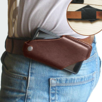 Mannen echt leer 4.7 Inch ~ 6.5 Inch telefoon tas heuptas Easy Carry EDC tas voor buiten
