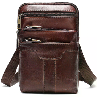 Ekphero mannen echte leren crossbody tas met rits mobiele telefoon schoudertas kleine reis heuptas meerdere pockets mann