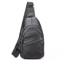 Ekphero Men Echte Leren Borstzak Casual Sport Sling Schouder Rugzak Mode Crossbody Tassen Zwarte Reis Borsttas