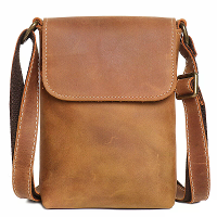 Ekphero Retro Simpel Koeienhuid Lederen Schoudertas Mini Flip Magnetische Gesp Schoudertas voor Mannen Organiser Tas ges