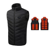 Elektrische Verwarmde Vest Zwart 4 knops 21 Verwarmingszones 3 Versnellingen Verstelbare Temperatuur USB interface Winte