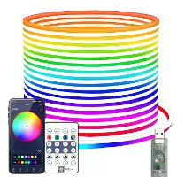 Elfeland 1~5m RGB LED Neonlichtstrip USB 5V Muzieksync IP65 Waterdicht DIY Decoratieve Verlichting voor Binnen Buiten Fe