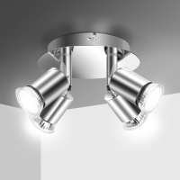 Elfeland 100 220V 4 Way GU10 LED Draaibare Plafondlamp Lamp Spotlight Fitting Home Verlichting