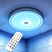 Elfeland 16 cm Oplaadbare Plafondlamp Draadloos RGBW Badkamerverlichting met 16 Kleuren IP65 Waterdicht 10000 mAh Batter