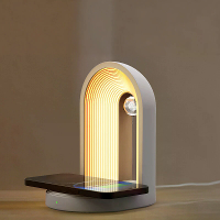 Elfeland 3 in 1 Nachtlamp met Draadloze Telefoon Oplaadfunctie Bluetooth Luidspreker Bedlamp Muziek Nachtlamp