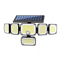 Elfeland 370 LED 6 Kop Outdoor Solar Lamp, Bewegingssensor, Breedhoek Flood Illumination, Waterdichte Buiten Solar Lamp