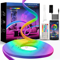 Elfeland 3M/5M 24V LED Neon Lichtstrip RGBIC Muzieksync IP65 Waterproof DIY Flexibele Neon Rope Lichten 29 Modi voor Bin