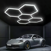 Elfeland 5 cel Garage Verlichting Hexagon Lamp 3 Kleurtemperaturen LEDbuis Honingraat Barbershop Plafond Verlichting Voo