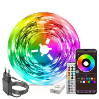 Elfeland 5M/10M/15M/20M 24V Slim RGB LED stripverlichting met dubbele rij LEDs APP afstandsbediening Muziek synchronisat