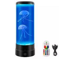 Elfeland RGB 16 kleurige Fancy LED Meduse Lamp Aquarium Afstandsbediening USB Tafel Nachtlamp Kindercadeau Verlichting v