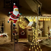 Elfeland Santa Claus Zonne theekannetjes Tuin Grondlamp Kerst Decoratieve Lichten Zonne avondverlichting Buiten Tuindeco