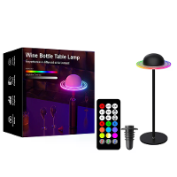 Elfeland Saturnus Planeetstijl RGB Ambient Tafel Lamp Afstandsbediening Muziek Synchronisatie USB Oplaadbare Wijnfles De
