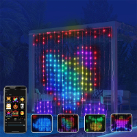 Elfeland Slimme Gordijnlampen Bluetooth APP Bediening RGBIC LED String Raamdecoratie met Muziek Synchronisatie DIY Tekst