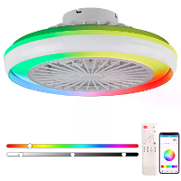 Elfeland Smart RGB LED plafondventilatorlamp 6 ventilatorsnelheden 2H intelligente timer stille werking vlak ontwerp met