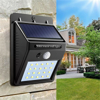 Elfeland Solar Power 20 LED PIR Bewegingssensor Wandlamp Waterdicht Buitenpad Tuin Beveiligingslamp