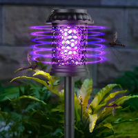 Elfeland Solar Powered Mosquito Killer Lamp Buiten Beschermd Gras Licht Bug Zapper Muggenval Tuinlamp 3 Bevestigingsmeth