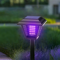 Elfeland Solar Powered Mosquito Zapper LED Grondlicht Dubbel Mode Buiten Bug Killer en Tuinverlichting IPX5 Waterproof