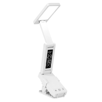 Elfeland USB oplaadbare clip on LED bureau lamp met 3 kleurtemperaturen, 45 minuten timer, LCD scherm, draagbaar, opvouw