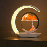 Elfeland Zandkunst Ontwerp LED Nachtlamp Met Draadloze Oplaadfunctie Aanraakbediening Dimbare 3D Zandlopers Ornamenten S