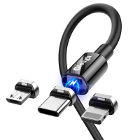 Elough Magnetische USB C/Apple Port/Micro USB Plug naar USB A Kabel Snel opladen Datatransmissie Snoer Lijn 1m/2m lang V