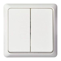 ELSO dubbele drukknop 506254 42V/1A AP RENOVATIE zuiver wit 1 stuk(s)