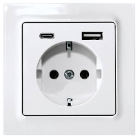 Eltako DSS55E+USBA+C pg Stopcontact Inbouw (in muur), Schroefbevestiging