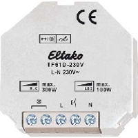 Eltako Draadloze dimactor TF61D 230V 1 kanaals Inbouw Schakelvermogen (max.) 300 W Bereik max. (In het vrije veld) 30 m